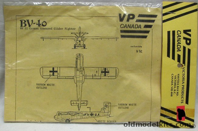VP 1/72 Blohm & Voss BV-40 Armored Attack Glider - Bagged plastic model kit